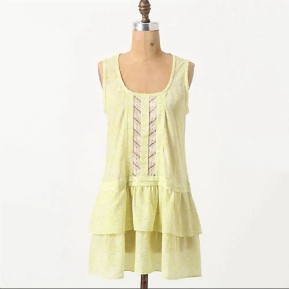 Anthropologie E by Eloise Lime Green Lace Tunic S